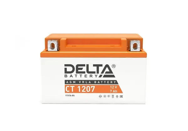 Delta Аккумулятор для мототехники, 7 А•ч, Прямая (+/-) полярность