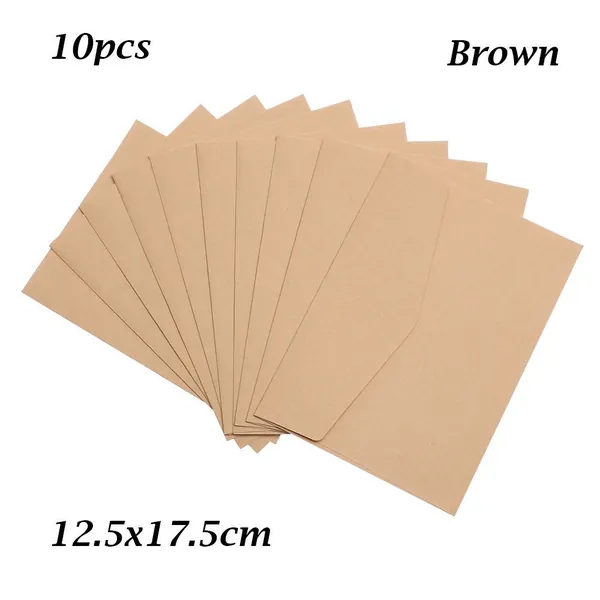 10Pcs Крафт Конверты