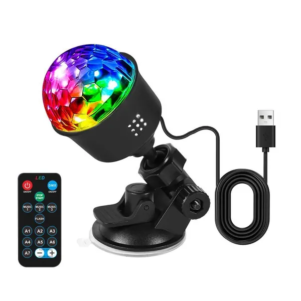 Диско лампа с дистанционным управлением, RGB, диско шар NEON-NIGHT