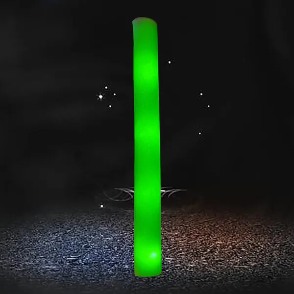 Светящаяся поролоновая палочка, зелёная, 485 мм, с батарейкой