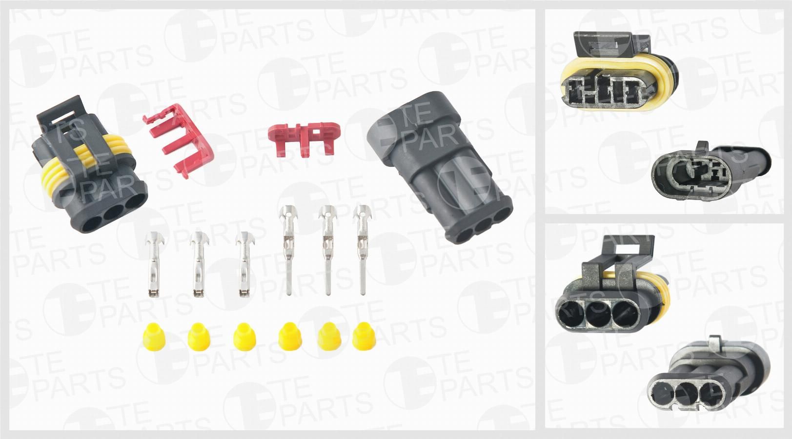 Разъемы электрические 3pin универс. к-кт (TE Parts)