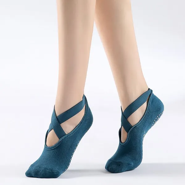 Носки AimClothing женские Нескользящие носки для йоги, осенне-зимние носки из плотного хлопка для пилатеса с открытым подъемом, для занятий танцами в помещении, для фитнеса для взрослых, женские носки, 1 пара