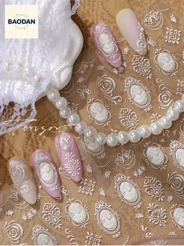 Наклейки для ногтей/аппликаторы для нейл-арта/дизайн ногтей/узор в стиле французского ретро-придворного свитка.