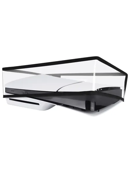 PlayVital горизонтальный чехол для защиты от пыли PS5 Slim Disc Edition, прозрачный водонепроницаемый защитный чехол для консоли, защита от пыли, царапин и влаги дома и при хранении