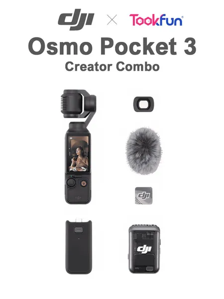 Экшн-камера DJI Osmo Pocket 3 Creator Combo карманная камера с 3-осевым стабилизатором, 4K видео, камера для Vlog, портативная экшн-камера для путешествий, ручная цифровая камера