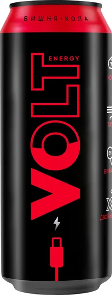 Энергетический напиток Volt Energy со вкусом Вишни и Колы, 0,45 л