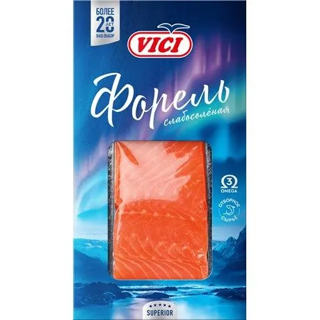Vici Форель радужная слабосоленая филе-кусок, 150г