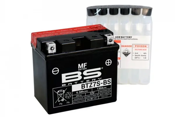 BS-Battery Аккумулятор для мототехники, 6 А•ч, Обратная (-/+) полярность