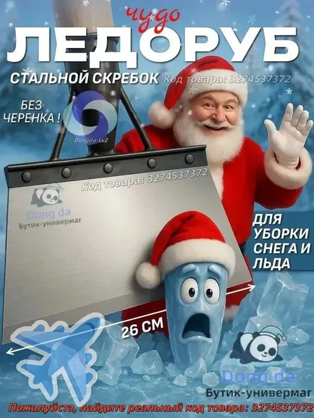 Скребок-ледоруб универсальная 25 см без черенка