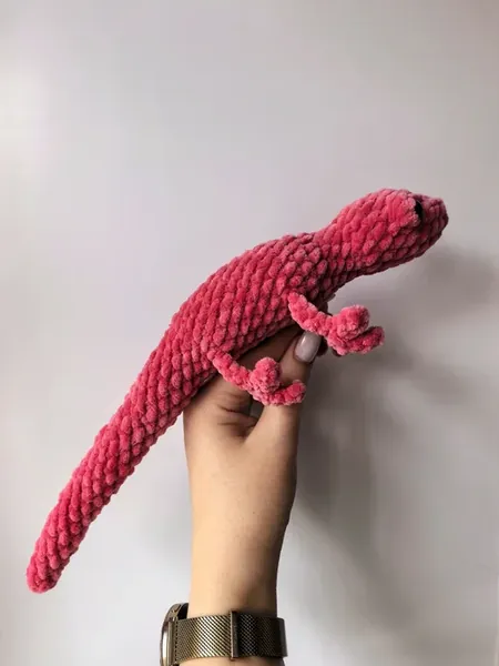 Плюшевая ящерица сувенирная игрушка ручной работы