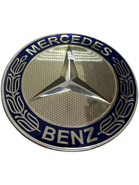 Эмблема Mercedes-Benz 73мм выпуклая с золотым оттенком