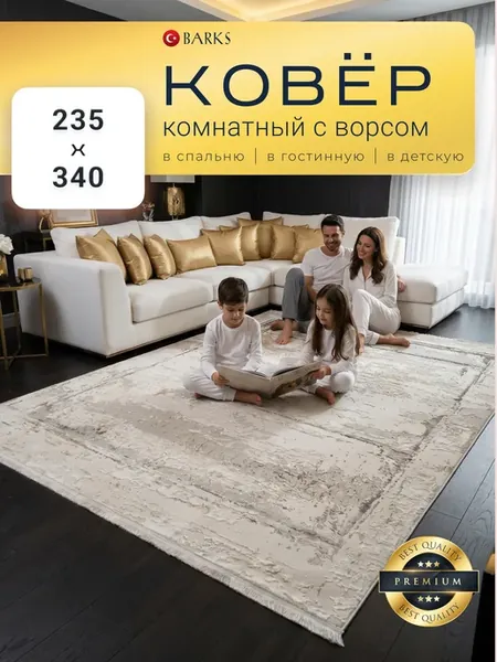 Ковер комнатный 240х340 с ворсом