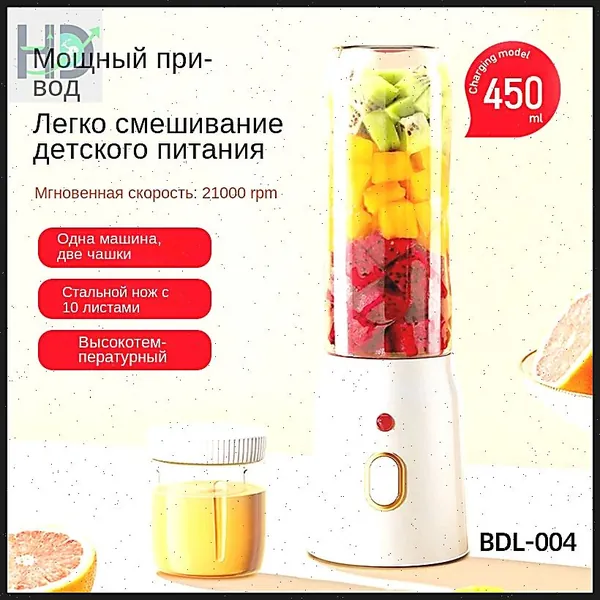JuTongGuoJi Соковыжималка электрическая комбинированная Автоматическая чистка соковыжималки, белый, прозрачный