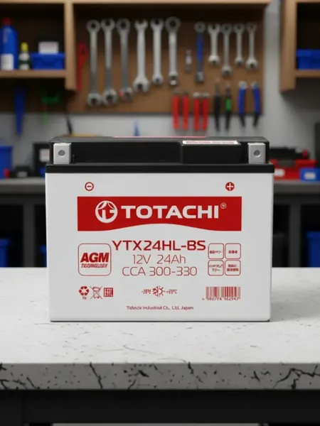 Аккумуляторная батарея обратная TOTACHI MOTO YTX24HL-BS 24 а/ч L AGM