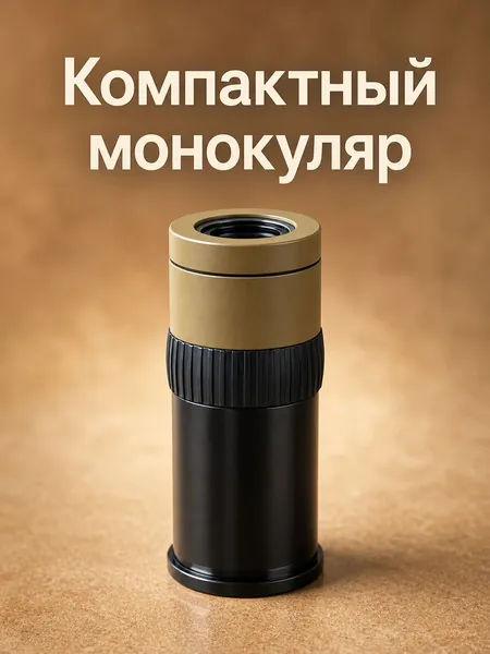 Компактный монокуляр 2,5 17,5 мм песочного цвета