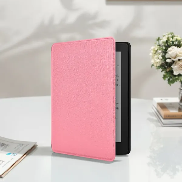 Чехол для Kindle Paperwhite 12 (2024), розовый, с авто-пробуждением и отключением