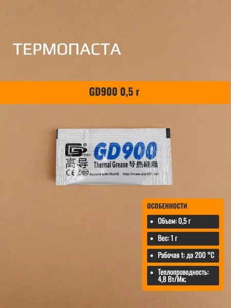 Термопаста GD900 0,5 г