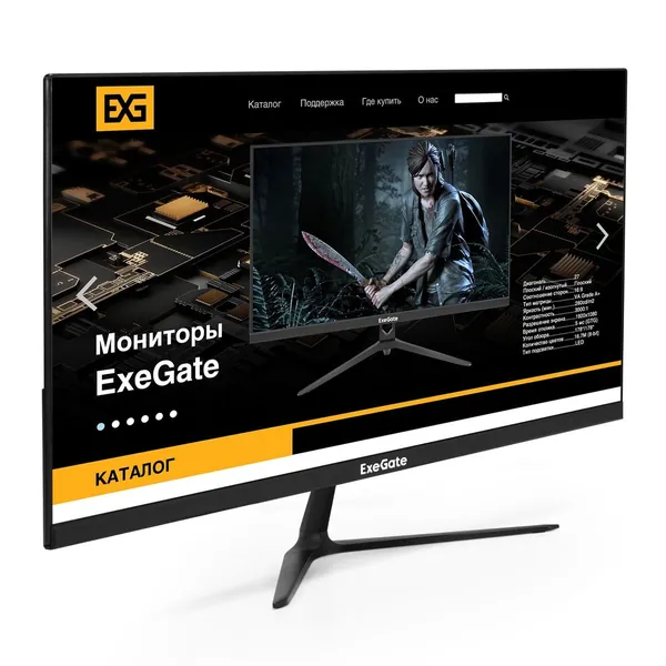 ExeGate 21.5" Монитор ExeGate EX294343RUS Монитор 21.5" ProSmart EV2207A VA 1920x1080, 60 Гц, 5 мс, 16:9, 1xHDMI, 1xVGA, 2x3 Вт, черный (EX294343RUS), VA, 1920x1080, 75 Гц, черный