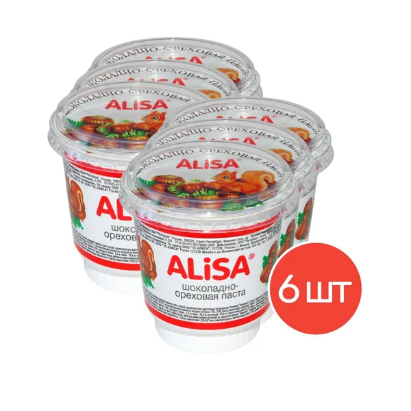 Шоколадно-ореховая паста Alisa 250г 6 шт