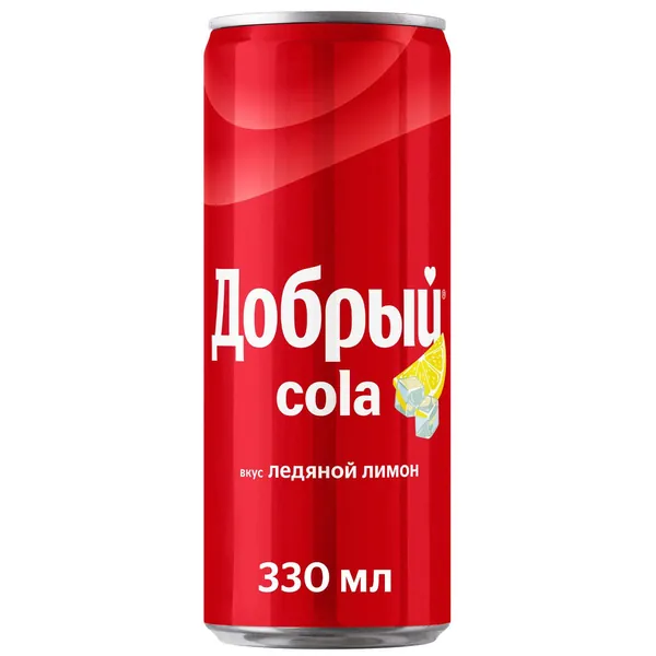 Газированный напиток Добрый Кола Ледяной лимон, 0,33 л
