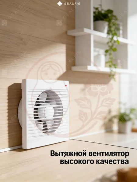 Вентилятор для кухни вытяжной 100 мм, удаление пара и запахов еды, с обратным клапаном и выключателем, помощь вытяжке