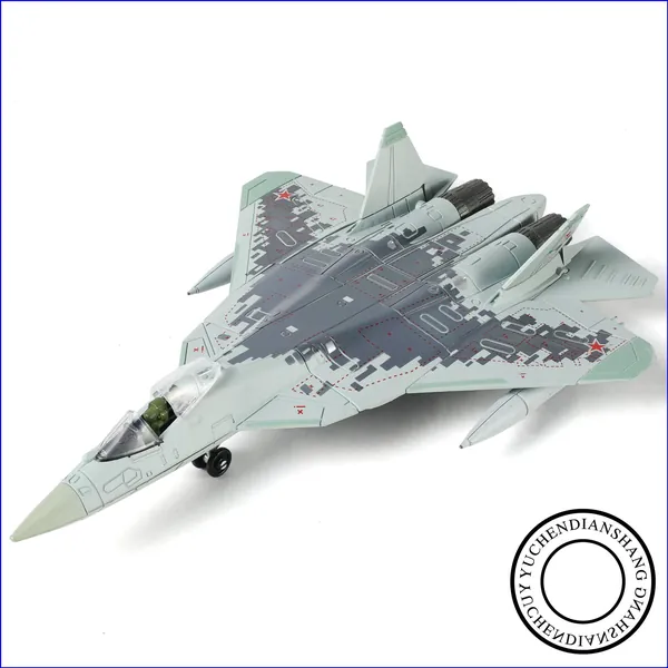 Масштаб 1:72, набор для быстрой сборки модели истребителя Су-57, пластиковый военный реактивный самолет, сборная модель самолета с подставкой, подарок для взрослых и детей (31 деталь)