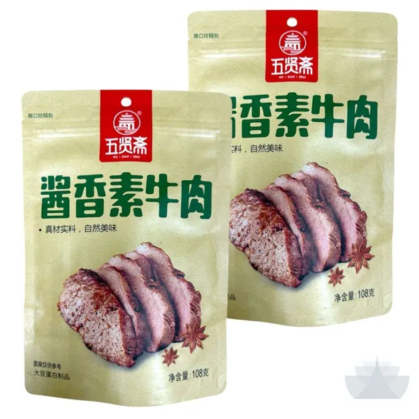 Wu xian zhai Вегетарианское соевое мясо со вкусом соевого соуса 2 шт по 108 гр