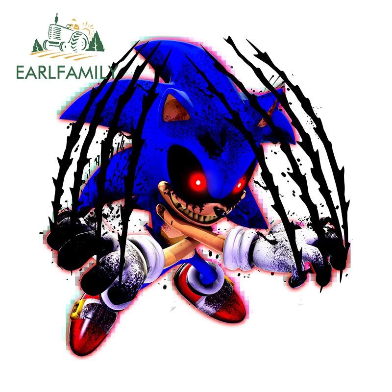 EARLFAMILY Sonic Scary Автомобильные наклейки Artistic Elegant Waterproof Декорация 13 см