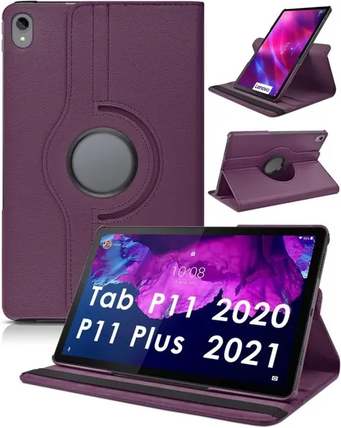 Вращающийся на 360 градусов флип-чехол из искусственной кожи для Lenovo Tab P11 2020 TB-J606F P11 Plus 2021 TB-J616F/J607F, чехол-подставка с автоматическим пробуждением во время сна