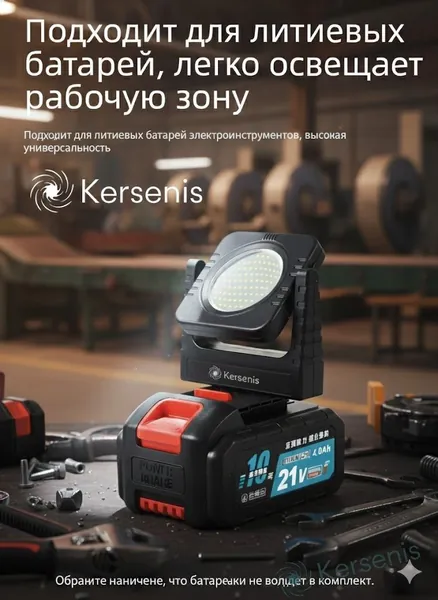 Аккумуляторный светодиодный фонарь премиум для ремонта и строительства, оснащенный регулируемой штангой и предназначенный для электроинструментов 2021В, а также кемпинга и outdoor работ