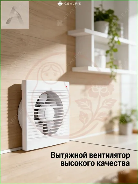 Вентилятор для кухни вытяжной 100 мм, удаление пара и запахов еды, с обратным клапаном и выключателем, помощь вытяжке