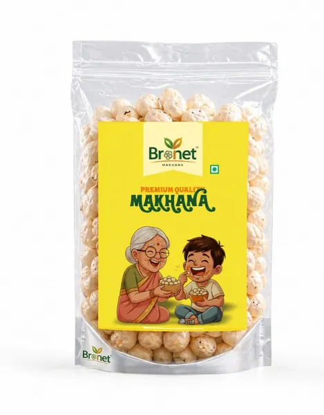 Bronet премиум качество махана, здоровые орехи лотоса, хрустящие и легкие закуски, без глютена и богатые белком, набор 3 шт, 50 г