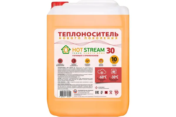 Теплоноситель, температура замерзания -30 С, объем 10л, моноэтиленгликоль