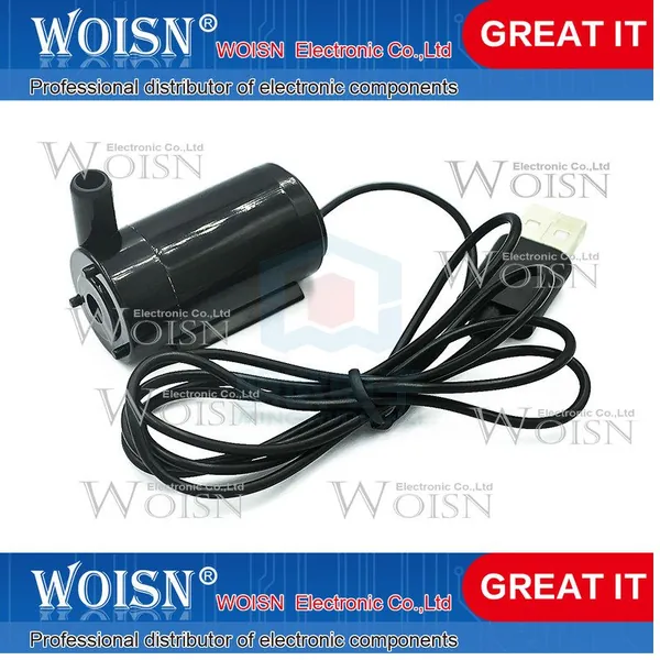 1шт Silent submersible pump mini miniature water pump DC3V 5V computer water cooling can be used as a mobile phone charger or USB driver Тип опции доставки: Black horizontal with USB