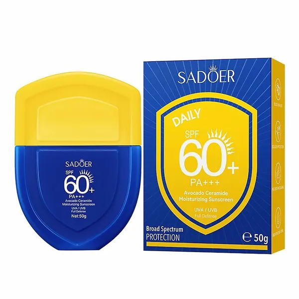 Увлажняющий солнцезащитный крем SADOER Daily SPF 60+ PA+++ с керамидами авокадо (50 г)