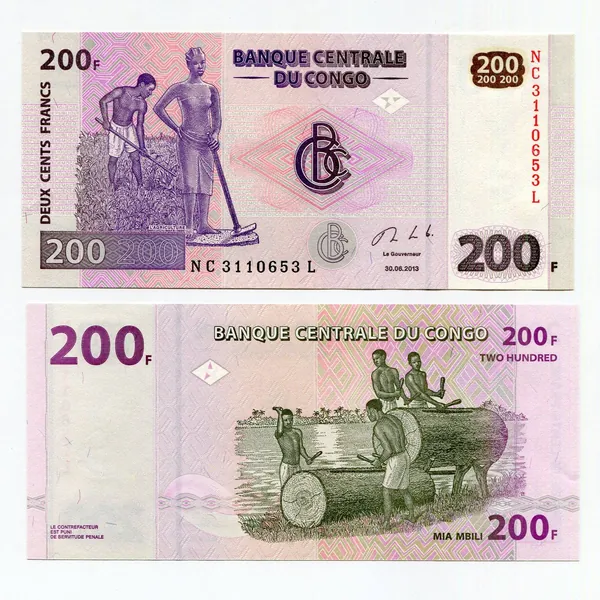 Банкнота Конго 200 франков 2013 г. - UNC