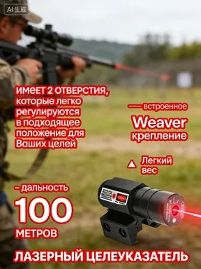 Лазерный прицел целеуказатель подствольный компактный (красный)