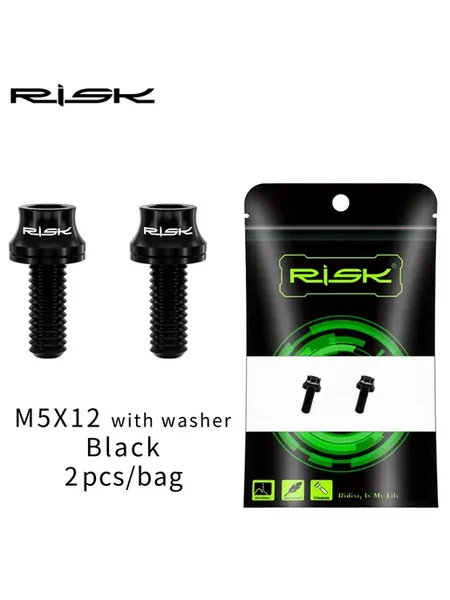 RISK M5x12 черные болты с шайбой (2шт)
