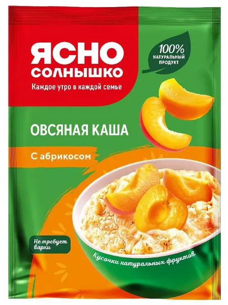 Каша овсяная Ясно солнышко абрикос, 45 г