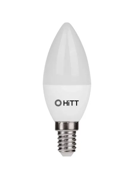 Лампа светодиодная HiTT E27, 13 Вт (130 Вт), 6500 К, холодный белый свет, форма свеча C35, HiTT-PL-C35