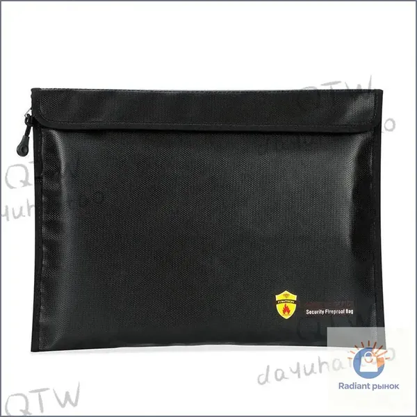 Огнестойкая папка для денег, документов для сейфа, 28x16 см Черная