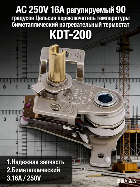 Терморегулятор механический KST01/ZH-001A (40-250С, 16А, 250V) для обогревателей, печей и др