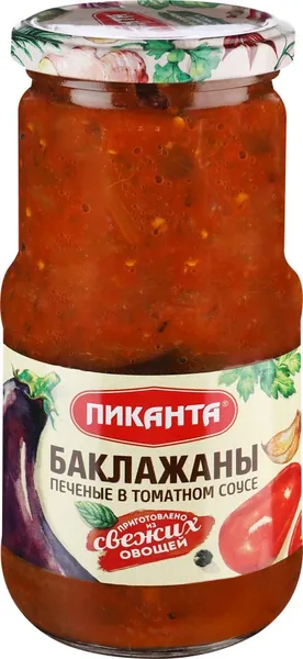 Баклажаны печеные ПИКАНТА в томатном соусе, 450г 2 шт.