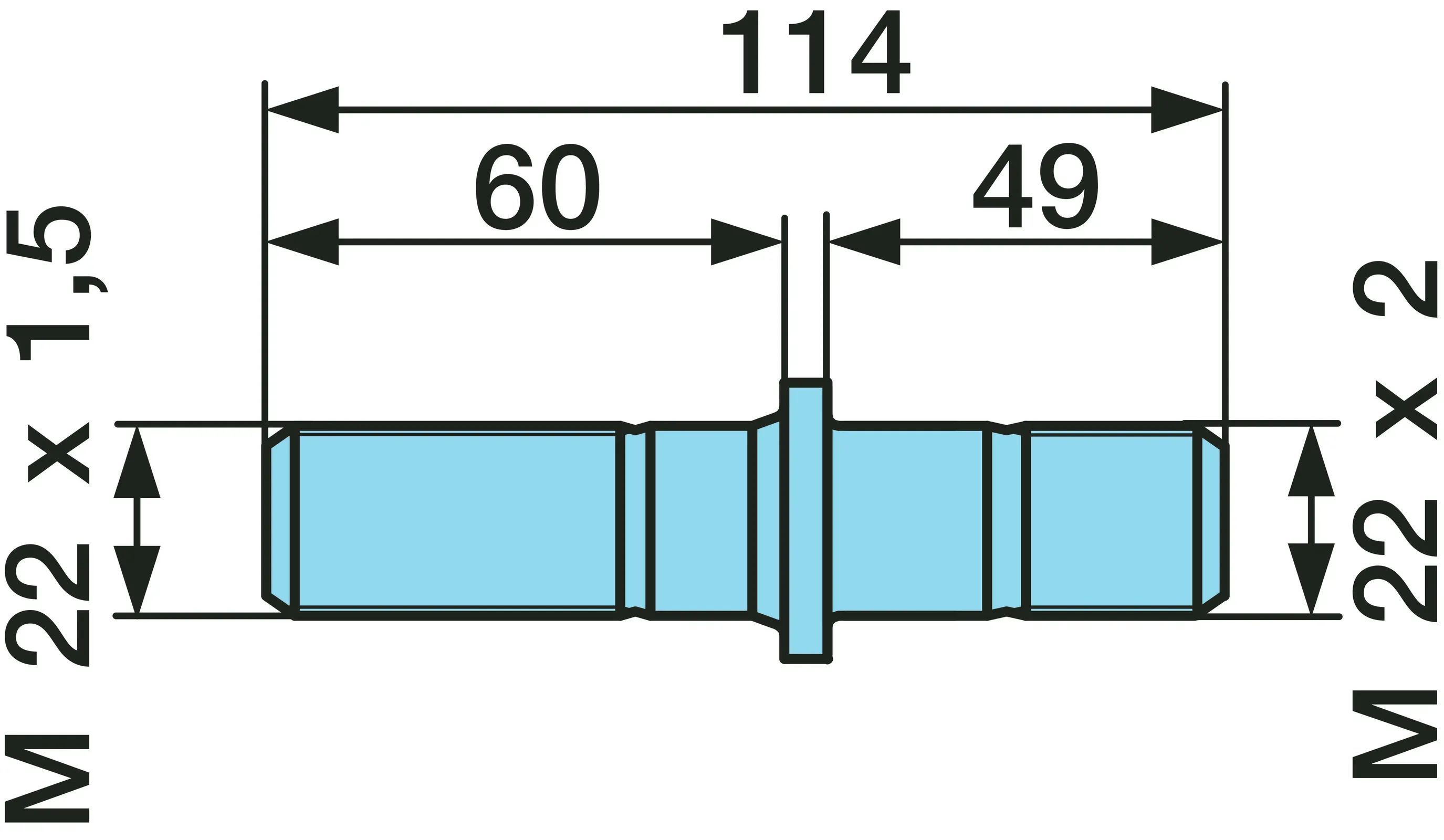 Шпилька колесная M22x1.5/M22x2.0 29/50/112mm для BPW,Kassbohrer 03.296.23.17.0