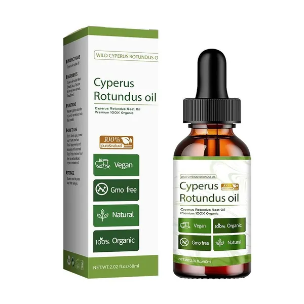 60 мл масла Cyperus Rotundus - 100% натуральное масло ореховой травы для уменьшения роста волос на теле, гладкой кожи и удаления волос, увлажнения и успокоения, идеально подходит для всех типов кож