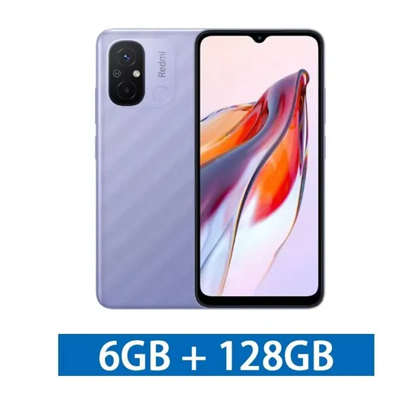 Xiaomi Смартфон Глобальная версия оригинальный Xiaomi Redmi 12C смартфон 5000mAh высокопроизводительный аккумулятор Helio G85 Octa Core 50MP 6.71 "4G мобильный телефон Global 6/128 ГБ, Nano-SIM, фиолетовый