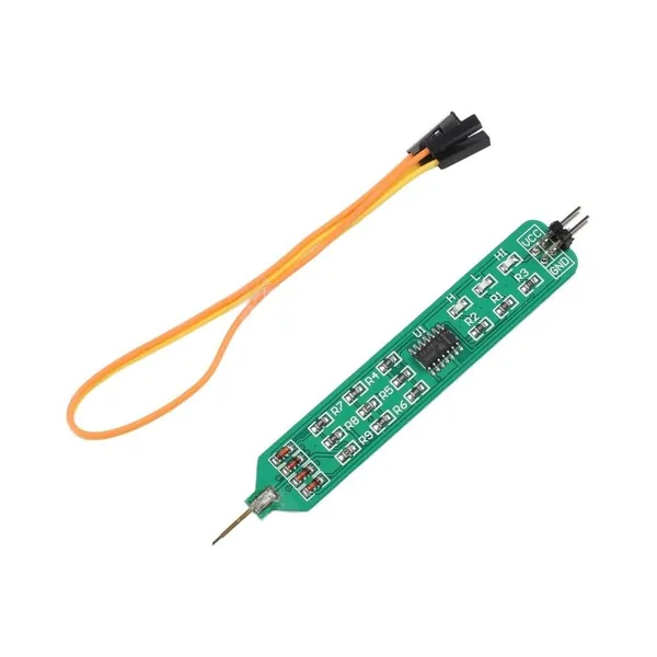 Тестер логики для цифровых схем, щуп 5V/3.3V, индикатор высокого и низкого уровня, компактный дизайн с гибкими наконечниками, ABS пластик, синий цвет, питание от USB адаптера, простота использования