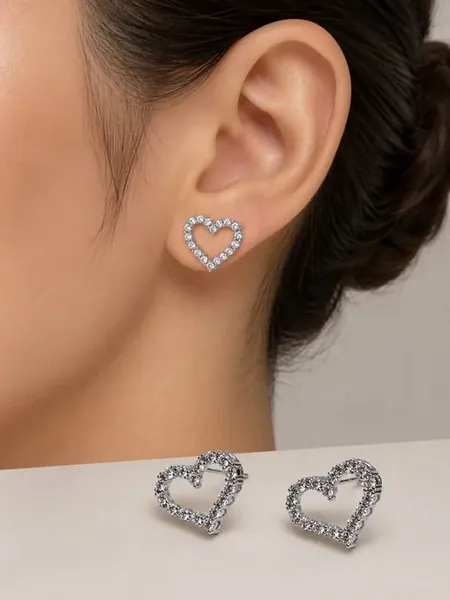 Серьги сердечки Tiffany