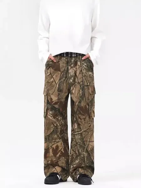 Джинсы широкие камуфляж y2k bolan bootcut