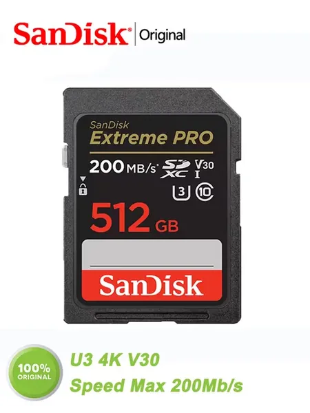 карта памяти для фотоаппарата 512 гб sd карта SDXC U3 4K